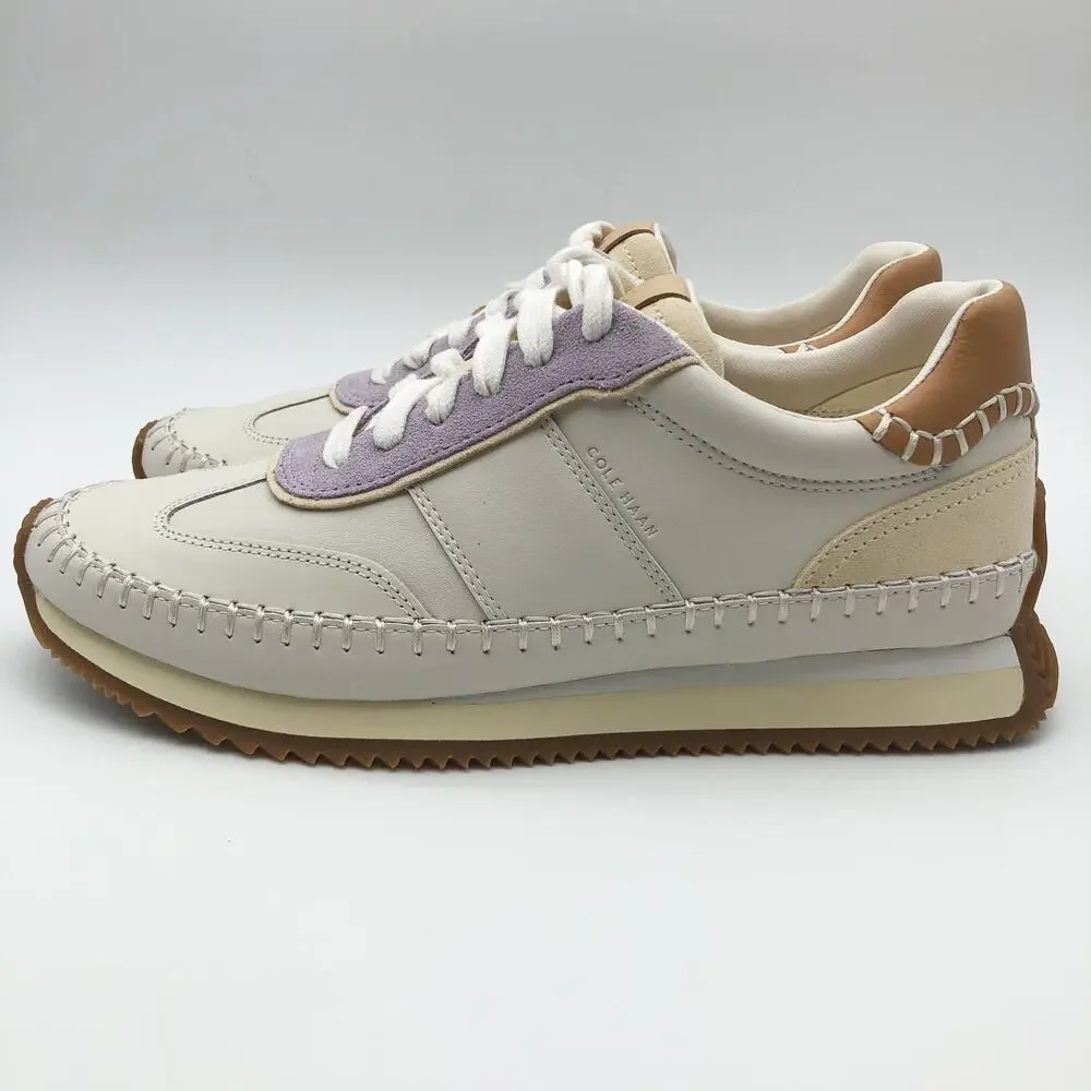 Cole Haan Womens Grandpro Premier Runners 7 WIDE White Purple Sneakers NIB